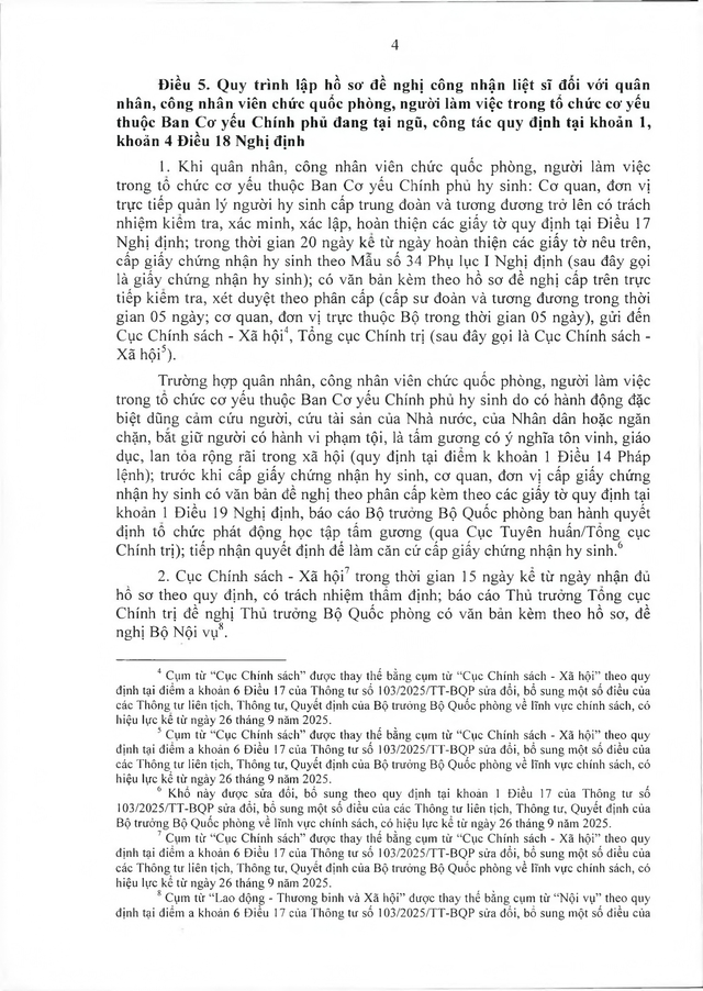 Quy trình công nhận, thực hiện chế độ ưu đãi với người có công thuộc trách nhiệm Bộ Quốc phòng- Ảnh 5.