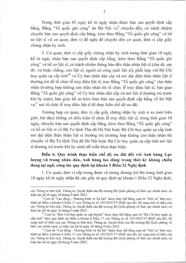 Quy trình công nhận, thực hiện chế độ ưu đãi với người có công thuộc trách nhiệm Bộ Quốc phòng- Ảnh 6.