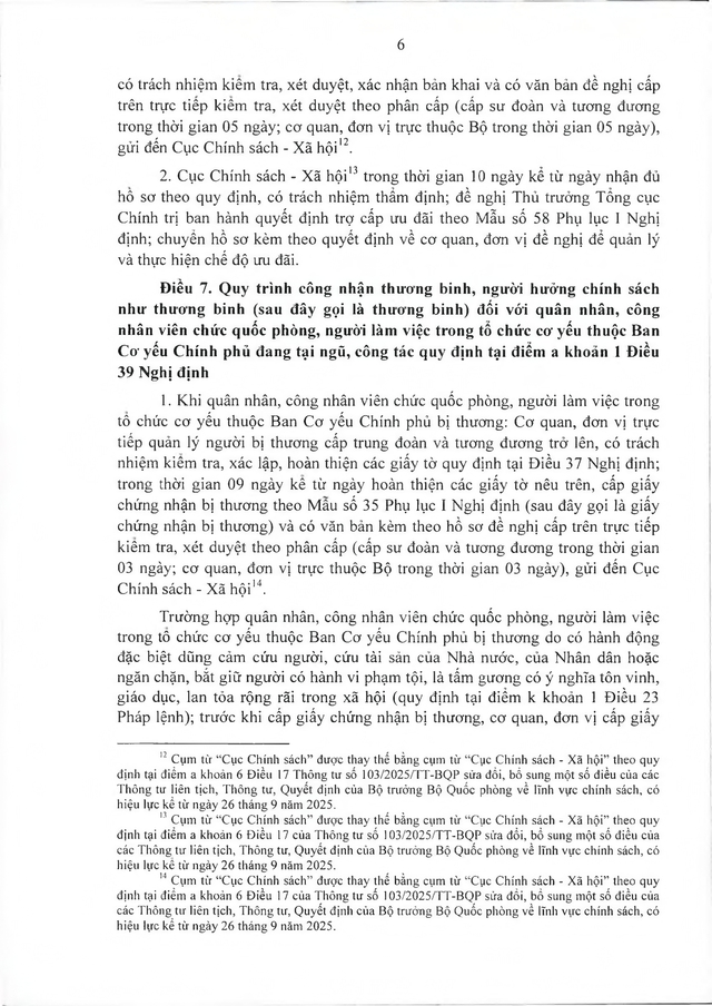 Quy trình công nhận, thực hiện chế độ ưu đãi với người có công thuộc trách nhiệm Bộ Quốc phòng- Ảnh 7.