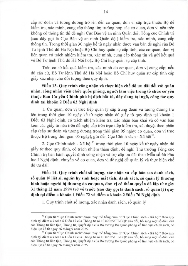 Quy trình công nhận, thực hiện chế độ ưu đãi với người có công thuộc trách nhiệm Bộ Quốc phòng- Ảnh 15.