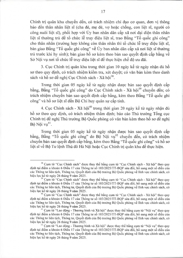 Quy trình công nhận, thực hiện chế độ ưu đãi với người có công thuộc trách nhiệm Bộ Quốc phòng- Ảnh 18.