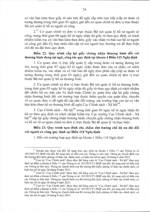 Quy trình công nhận, thực hiện chế độ ưu đãi với người có công thuộc trách nhiệm Bộ Quốc phòng- Ảnh 25.