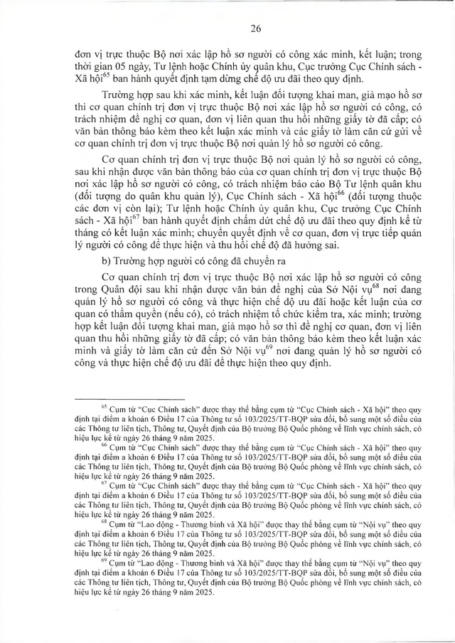 Quy trình công nhận, thực hiện chế độ ưu đãi với người có công thuộc trách nhiệm Bộ Quốc phòng- Ảnh 27.