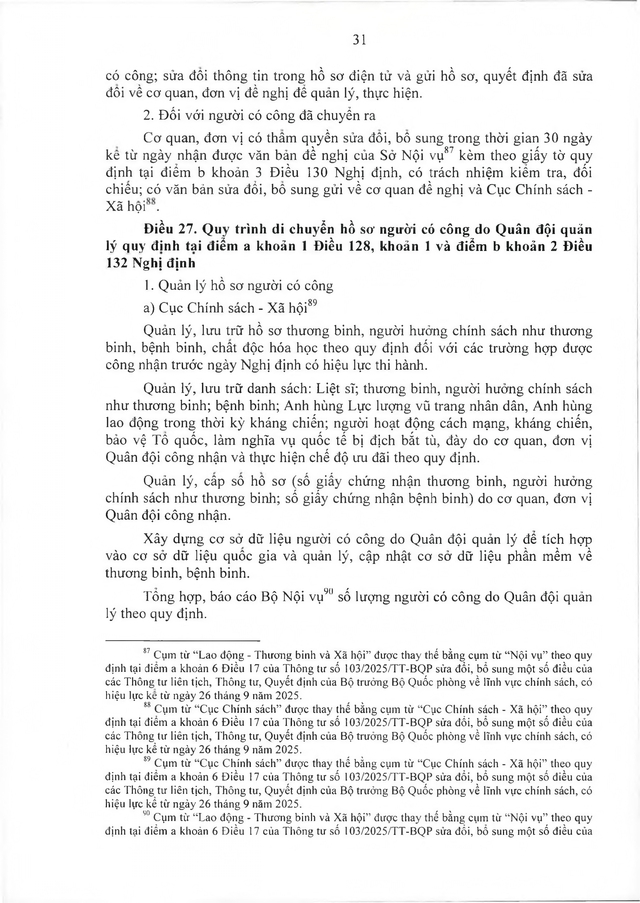 Quy trình công nhận, thực hiện chế độ ưu đãi với người có công thuộc trách nhiệm Bộ Quốc phòng- Ảnh 32.