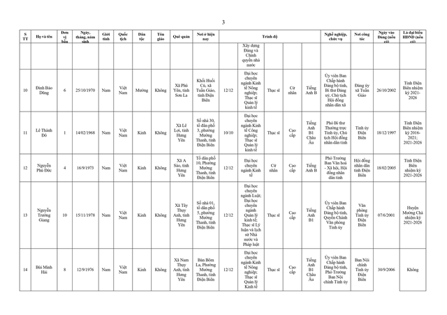 Danh sách trúng cử đại biểu HĐND tỉnh Điện Biên nhiệm kỳ 2026 - 2031- Ảnh 4.