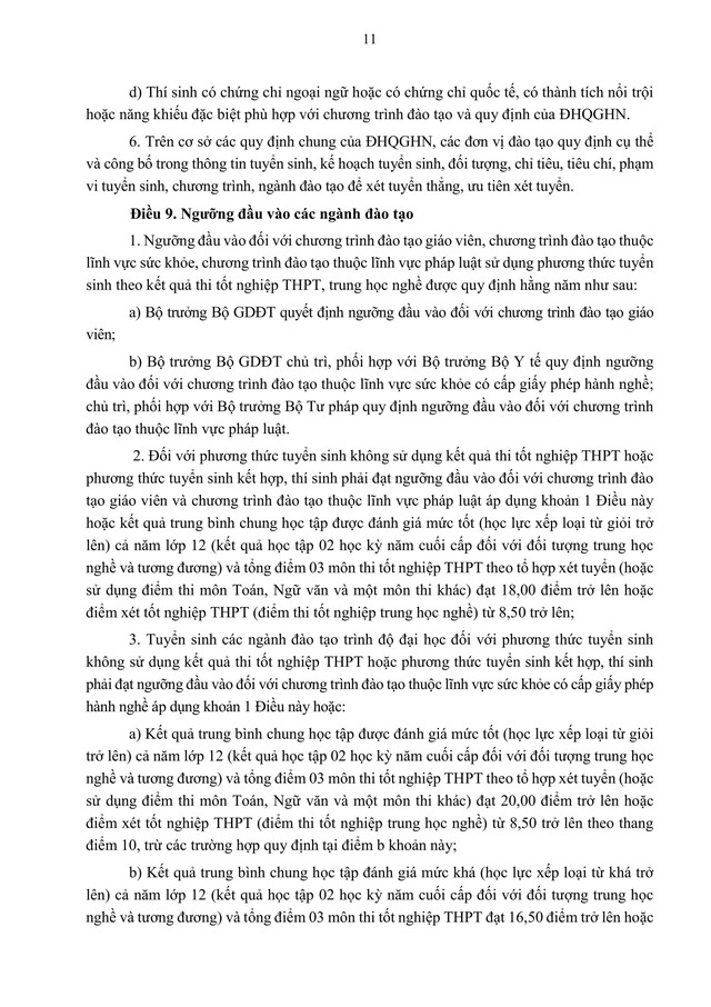 TOÀN VĂN: Quy chế TUYỂN SINH 2026 của Đại học Quốc gia Hà Nội- Ảnh 13. TOÀN VĂN: Quy chế TUYỂN SINH 2026 của Đại học Quốc gia Hà Nội- Ảnh 13.