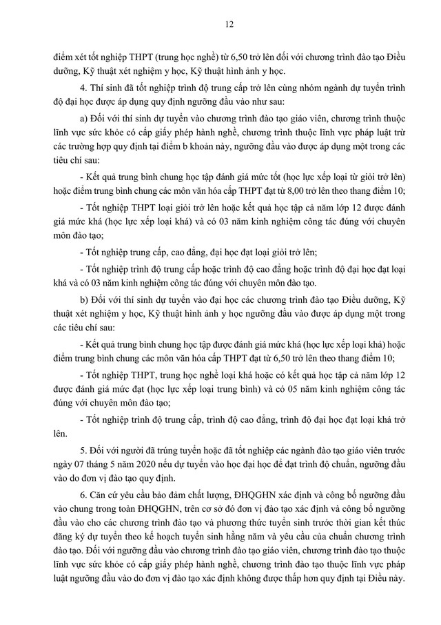 TOÀN VĂN: Quy chế TUYỂN SINH 2026 của Đại học Quốc gia Hà Nội- Ảnh 14. TOÀN VĂN: Quy chế TUYỂN SINH 2026 của Đại học Quốc gia Hà Nội- Ảnh 14.
