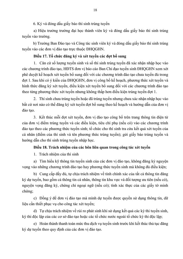 TOÀN VĂN: Quy chế TUYỂN SINH 2026 của Đại học Quốc gia Hà Nội- Ảnh 20. TOÀN VĂN: Quy chế TUYỂN SINH 2026 của Đại học Quốc gia Hà Nội- Ảnh 20.
