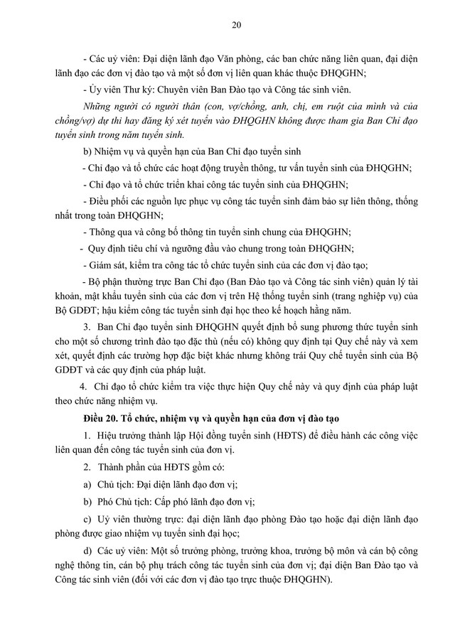 TOÀN VĂN: Quy chế TUYỂN SINH 2026 của Đại học Quốc gia Hà Nội- Ảnh 22. TOÀN VĂN: Quy chế TUYỂN SINH 2026 của Đại học Quốc gia Hà Nội- Ảnh 22.