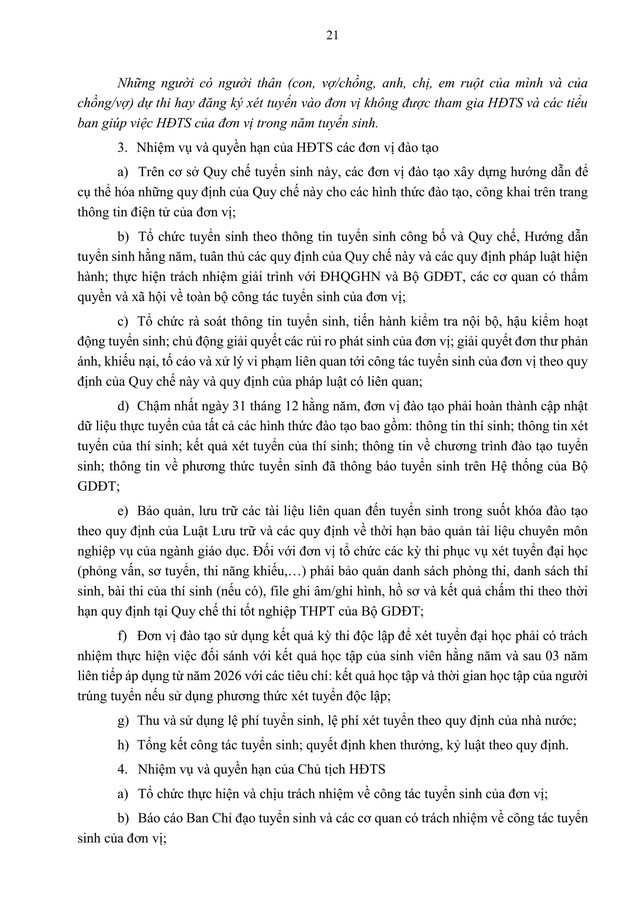 TOÀN VĂN: Quy chế TUYỂN SINH 2026 của Đại học Quốc gia Hà Nội- Ảnh 23. TOÀN VĂN: Quy chế TUYỂN SINH 2026 của Đại học Quốc gia Hà Nội- Ảnh 23.