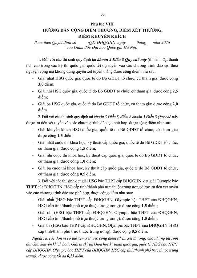 TOÀN VĂN: Quy chế TUYỂN SINH 2026 của Đại học Quốc gia Hà Nội- Ảnh 35. TOÀN VĂN: Quy chế TUYỂN SINH 2026 của Đại học Quốc gia Hà Nội- Ảnh 35.