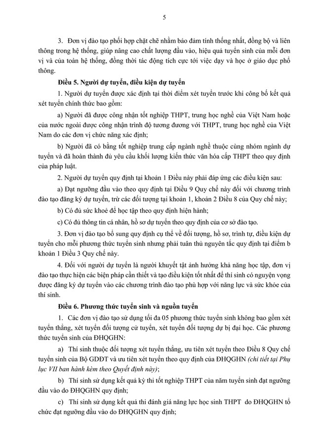 TOÀN VĂN: Quy chế TUYỂN SINH 2026 của Đại học Quốc gia Hà Nội- Ảnh 7. TOÀN VĂN: Quy chế TUYỂN SINH 2026 của Đại học Quốc gia Hà Nội- Ảnh 7.