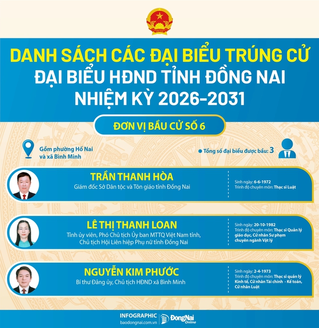 Danh sách trúng cử đại biểu HĐND tỉnh Đồng Nai nhiệm kỳ 2026-2031- Ảnh 6.