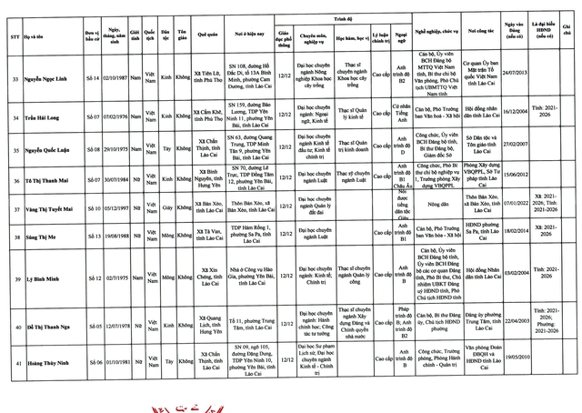 Danh sách trúng cử đại biểu HĐND tỉnh Lào Cai nhiệm kỳ 2026 - 2031- Ảnh 6.