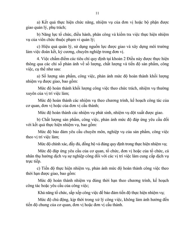 TOÀN VĂN: Dự thảo Nghị định quy định khung tiêu chí đánh giá, xếp loại chất lượng đơn vị sự nghiệp công lập và viên chức- Ảnh 11.