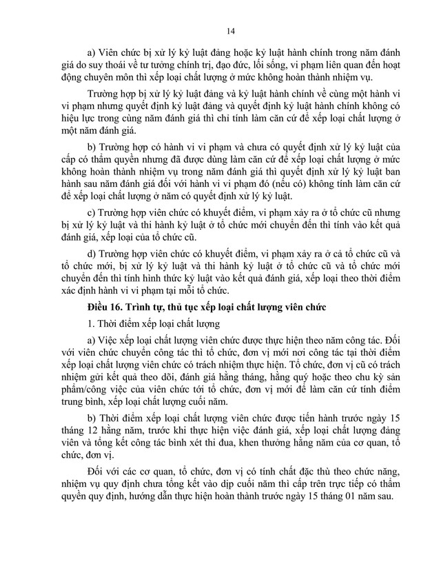 TOÀN VĂN: Dự thảo Nghị định quy định khung tiêu chí đánh giá, xếp loại chất lượng đơn vị sự nghiệp công lập và viên chức- Ảnh 14.