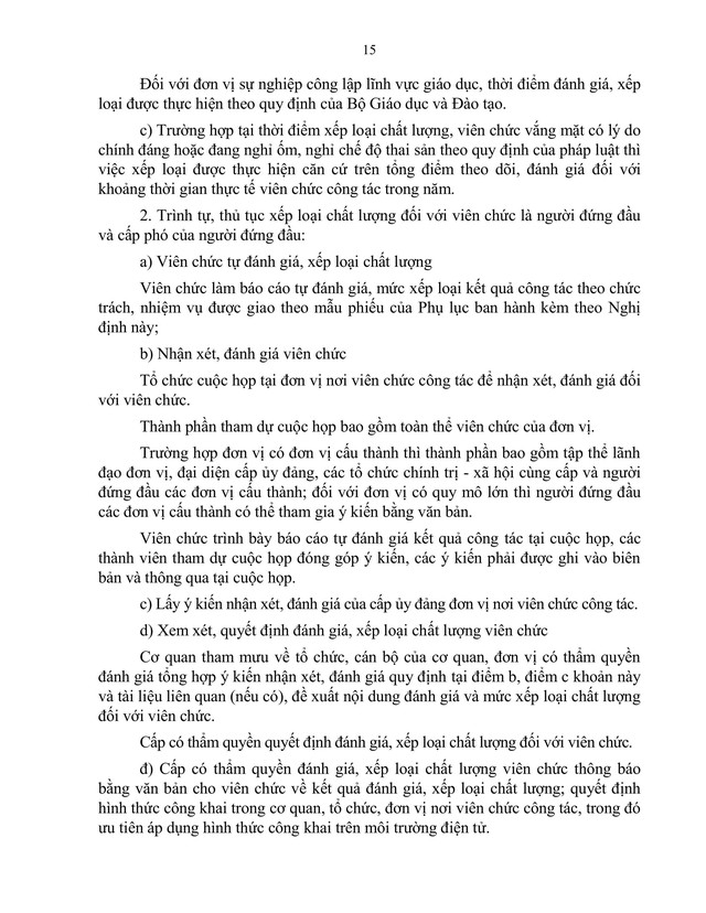 TOÀN VĂN: Dự thảo Nghị định quy định khung tiêu chí đánh giá, xếp loại chất lượng đơn vị sự nghiệp công lập và viên chức- Ảnh 15.