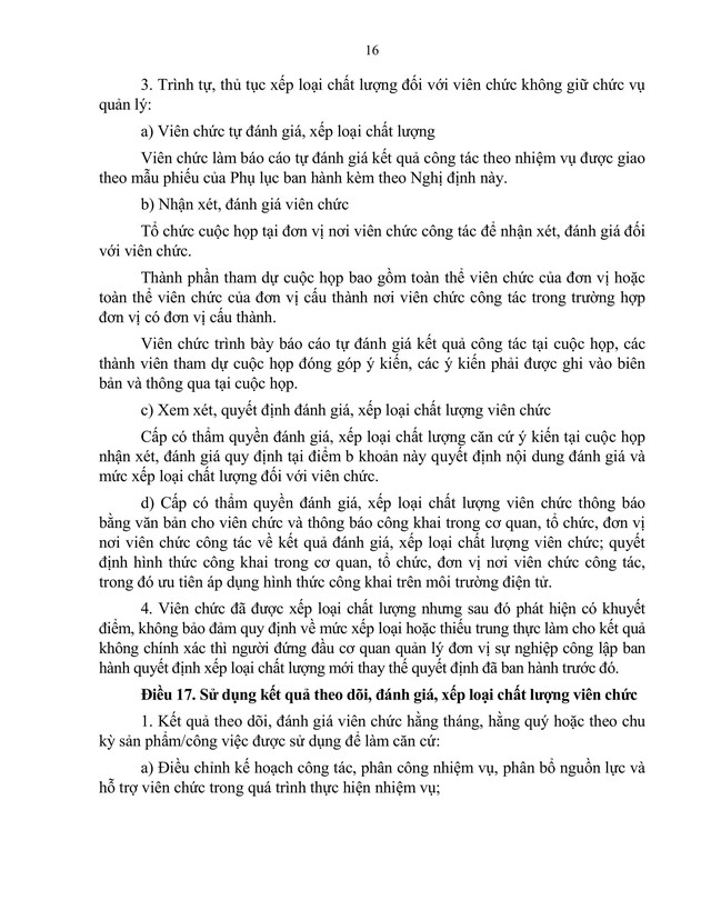TOÀN VĂN: Dự thảo Nghị định quy định khung tiêu chí đánh giá, xếp loại chất lượng đơn vị sự nghiệp công lập và viên chức- Ảnh 16.