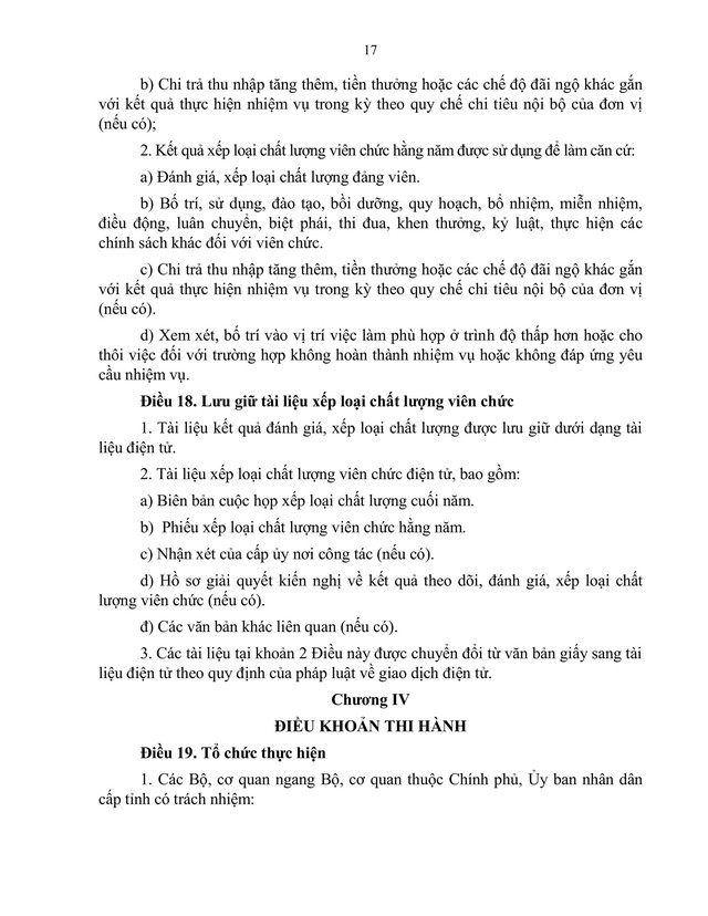 TOÀN VĂN: Dự thảo Nghị định quy định khung tiêu chí đánh giá, xếp loại chất lượng đơn vị sự nghiệp công lập và viên chức- Ảnh 17.