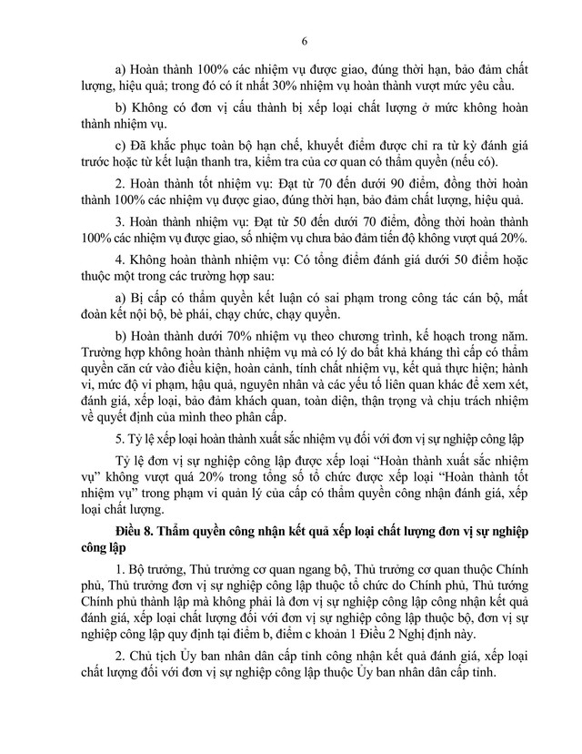 TOÀN VĂN: Dự thảo Nghị định quy định khung tiêu chí đánh giá, xếp loại chất lượng đơn vị sự nghiệp công lập và viên chức- Ảnh 6.