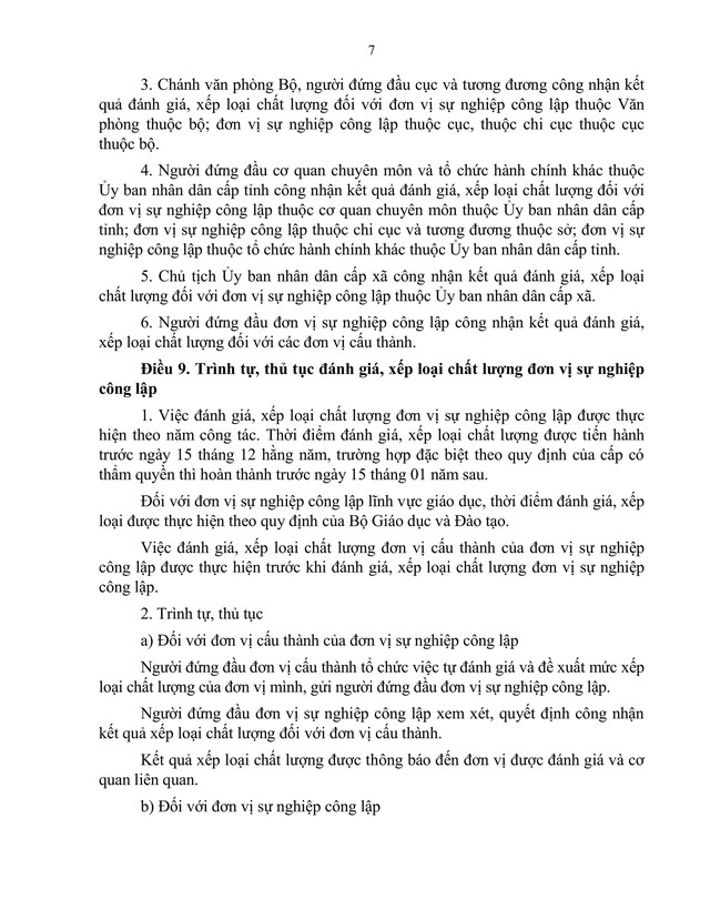 TOÀN VĂN: Dự thảo Nghị định quy định khung tiêu chí đánh giá, xếp loại chất lượng đơn vị sự nghiệp công lập và viên chức- Ảnh 7.