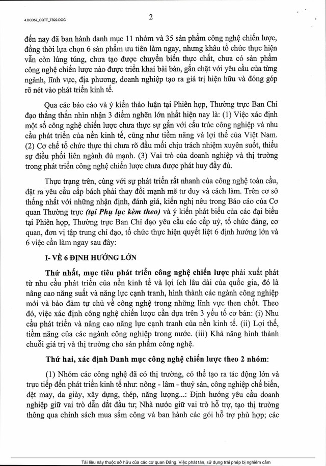 PHÁT TRIỂN CÔNG NGHỆ CHIẾN LƯỢC: TỔ CHỨC THỰC HIỆN QUYẾT LIỆT 6 ĐỊNH HƯỚNG LỚN và 6 VIỆC CẦN LÀM NGAY- Ảnh 4.