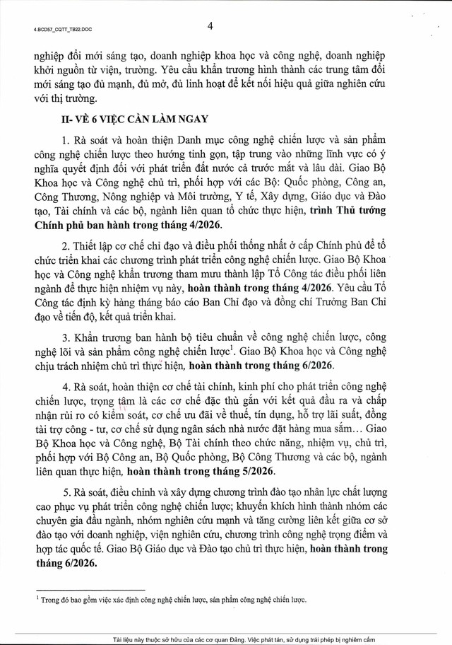 PHÁT TRIỂN CÔNG NGHỆ CHIẾN LƯỢC: TỔ CHỨC THỰC HIỆN QUYẾT LIỆT 6 ĐỊNH HƯỚNG LỚN và 6 VIỆC CẦN LÀM NGAY- Ảnh 6.