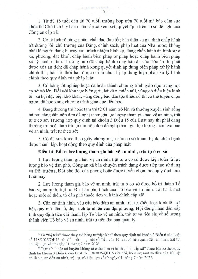 Văn bản hợp nhất 57/VBHN-VPQH: Luật Lực lượng tham gia bảo vệ an ninh, trật tự ở cơ sở- Ảnh 7. Văn bản hợp nhất 57/VBHN-VPQH: Luật Lực lượng tham gia bảo vệ an ninh, trật tự ở cơ sở- Ảnh 7.