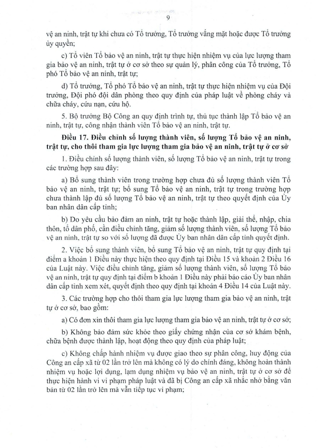 Văn bản hợp nhất 57/VBHN-VPQH: Luật Lực lượng tham gia bảo vệ an ninh, trật tự ở cơ sở- Ảnh 9. Văn bản hợp nhất 57/VBHN-VPQH: Luật Lực lượng tham gia bảo vệ an ninh, trật tự ở cơ sở- Ảnh 9.