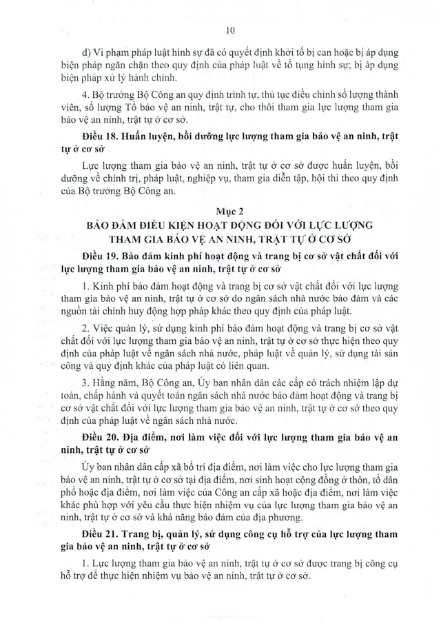 Văn bản hợp nhất 57/VBHN-VPQH: Luật Lực lượng tham gia bảo vệ an ninh, trật tự ở cơ sở- Ảnh 10. Văn bản hợp nhất 57/VBHN-VPQH: Luật Lực lượng tham gia bảo vệ an ninh, trật tự ở cơ sở- Ảnh 10.