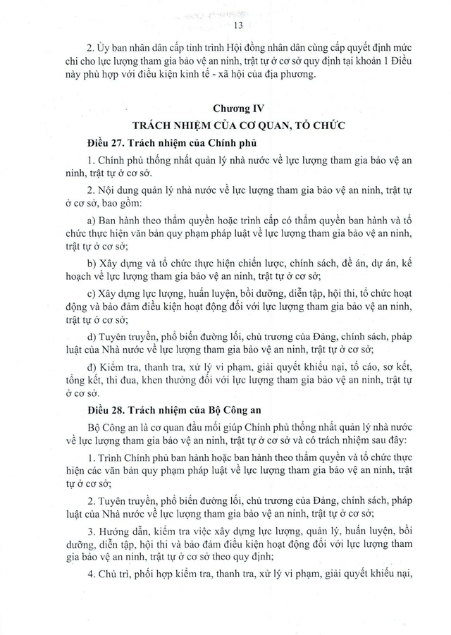 Văn bản hợp nhất 57/VBHN-VPQH: Luật Lực lượng tham gia bảo vệ an ninh, trật tự ở cơ sở- Ảnh 13. Văn bản hợp nhất 57/VBHN-VPQH: Luật Lực lượng tham gia bảo vệ an ninh, trật tự ở cơ sở- Ảnh 13.