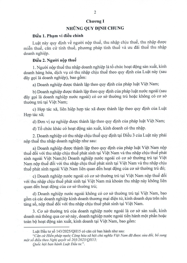 Văn bản hợp nhất số 61/VBHN-VPQH về Luật Thuế thu nhập Doanh nghiệp- Ảnh 2.