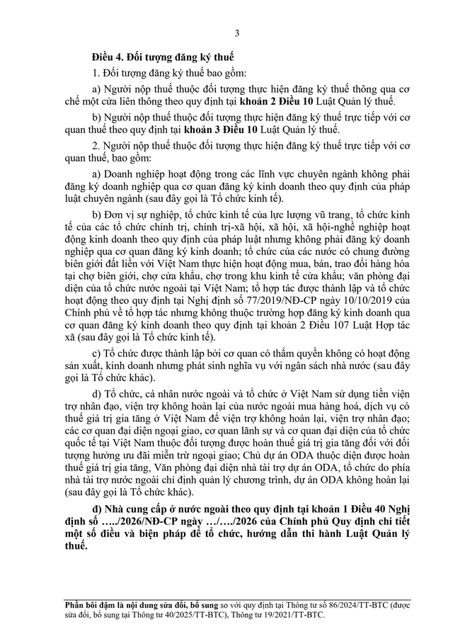 TOÀN VĂN: Dự thảo Thông tư về đăng ký thuế- Ảnh 3.