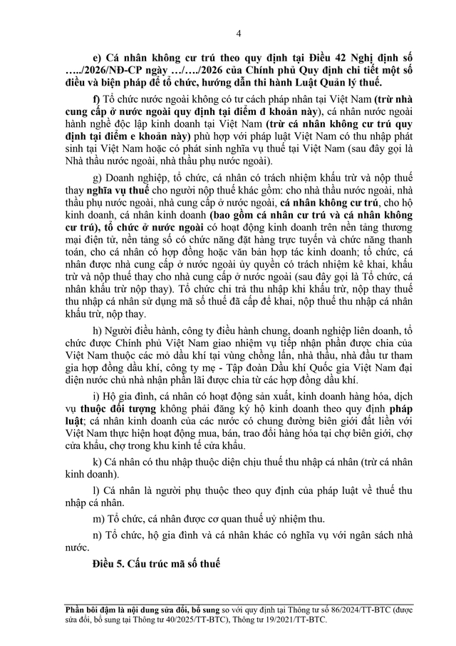 TOÀN VĂN: Dự thảo Thông tư về đăng ký thuế- Ảnh 4.