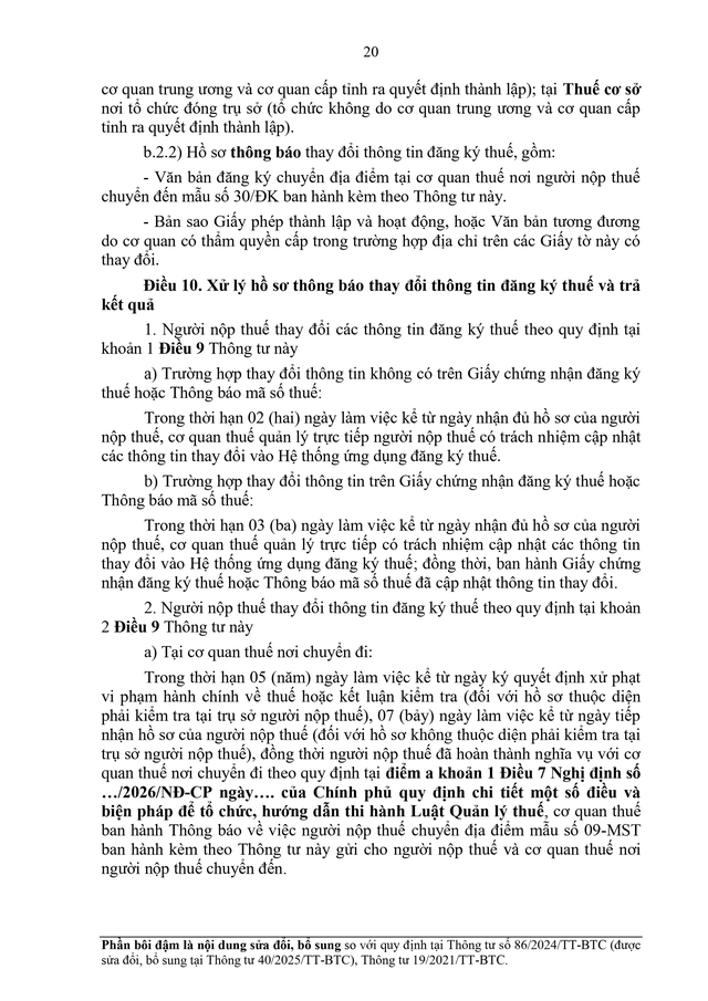 TOÀN VĂN: Dự thảo Thông tư về đăng ký thuế- Ảnh 20.