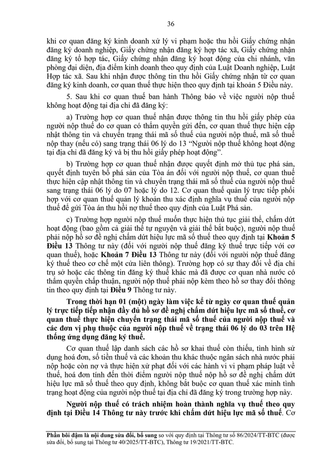 TOÀN VĂN: Dự thảo Thông tư về đăng ký thuế- Ảnh 36.