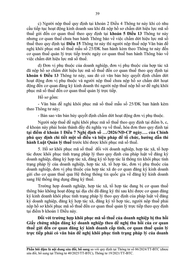 TOÀN VĂN: Dự thảo Thông tư về đăng ký thuế- Ảnh 39.