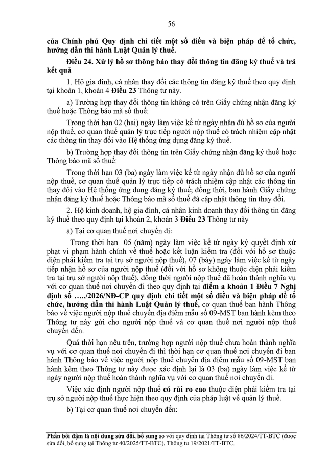 TOÀN VĂN: Dự thảo Thông tư về đăng ký thuế- Ảnh 56.