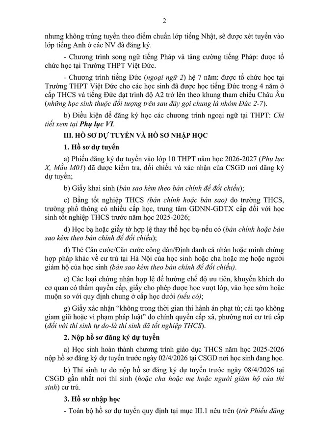 Hướng dẫn tuyển sinh vào lớp 10 trung học phổ thông năm học 2026-2027 của TP Hà Nội- Ảnh 22.