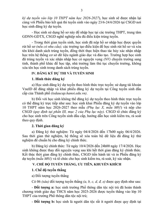 Hướng dẫn tuyển sinh vào lớp 10 trung học phổ thông năm học 2026-2027 của TP Hà Nội- Ảnh 23.