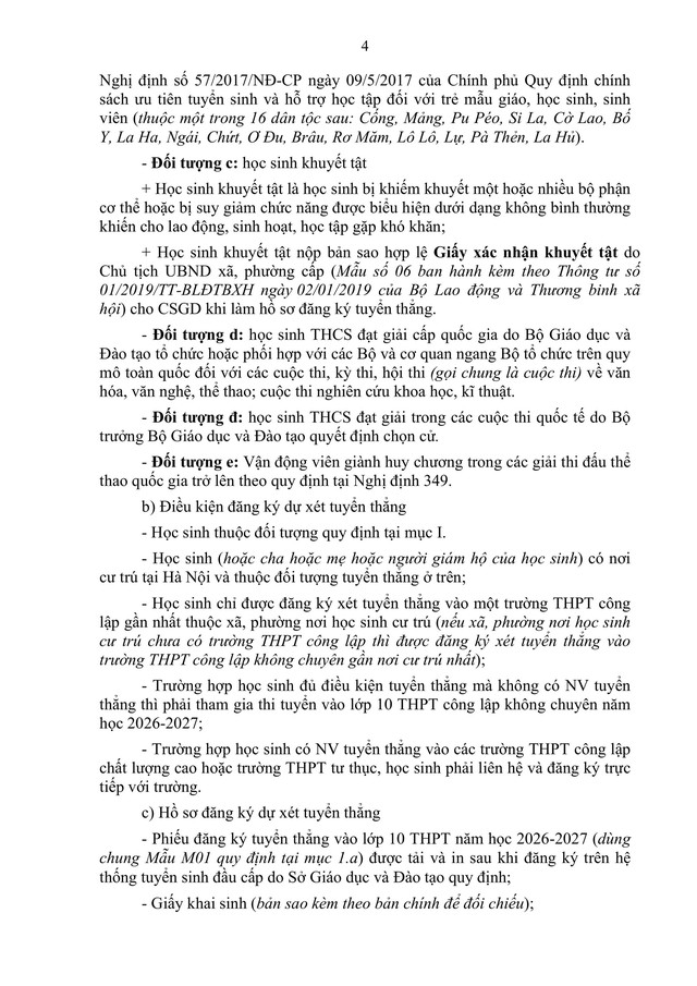 Hướng dẫn tuyển sinh vào lớp 10 trung học phổ thông năm học 2026-2027 của TP Hà Nội- Ảnh 24.