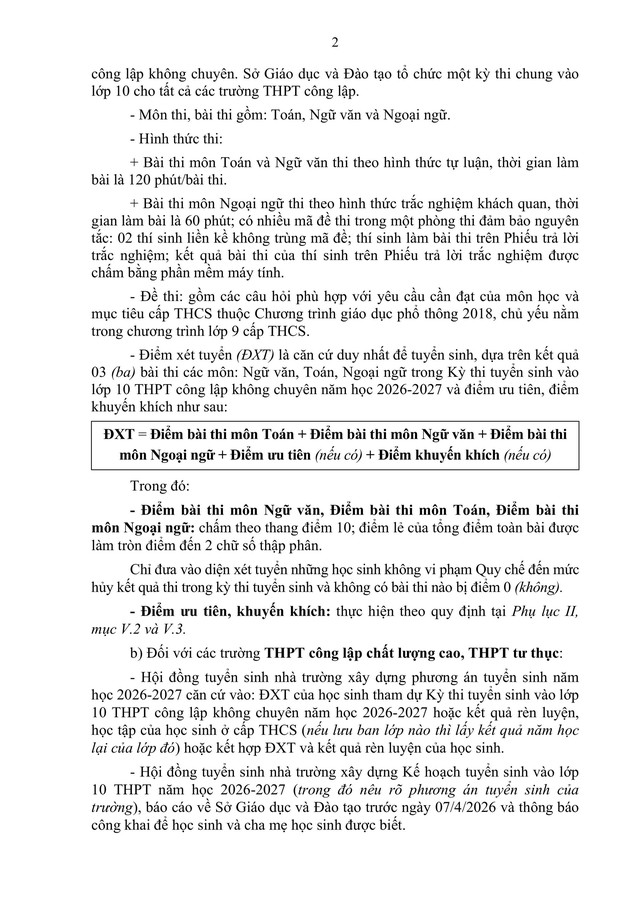 Hướng dẫn tuyển sinh vào lớp 10 trung học phổ thông năm học 2026-2027 của TP Hà Nội- Ảnh 29.