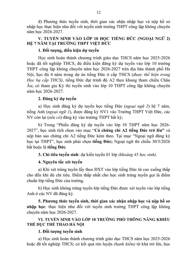 Hướng dẫn tuyển sinh vào lớp 10 trung học phổ thông năm học 2026-2027 của TP Hà Nội- Ảnh 39.