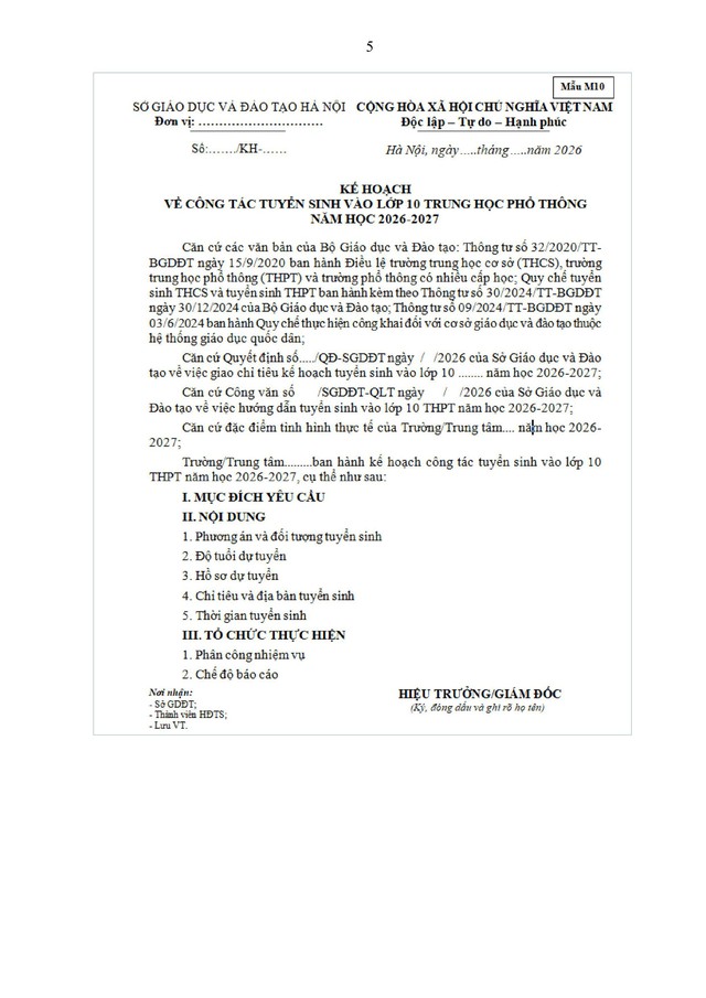 Hướng dẫn tuyển sinh vào lớp 10 trung học phổ thông năm học 2026-2027 của TP Hà Nội- Ảnh 66.