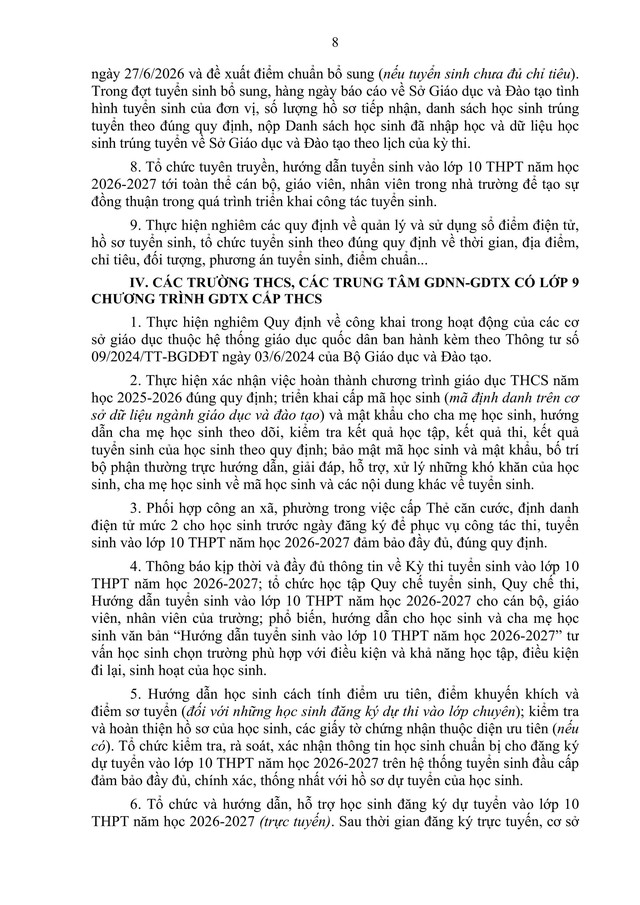 Hướng dẫn tuyển sinh vào lớp 10 trung học phổ thông năm học 2026-2027 của TP Hà Nội- Ảnh 9.