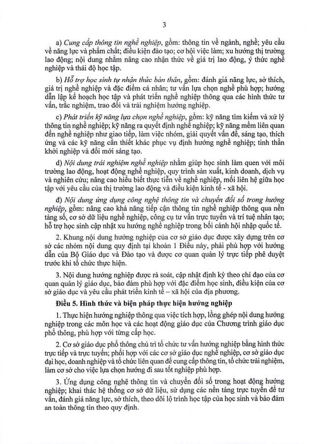 TOÀN VĂN: Thông tư 16/2026/TT-BGDĐT quy định về hướng nghiệp và phân luồng trong giáo dục- Ảnh 4.
