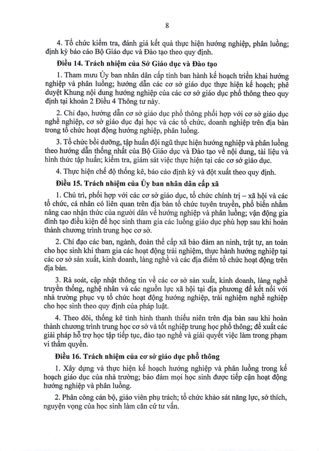 TOÀN VĂN: Thông tư 16/2026/TT-BGDĐT quy định về hướng nghiệp và phân luồng trong giáo dục- Ảnh 9.