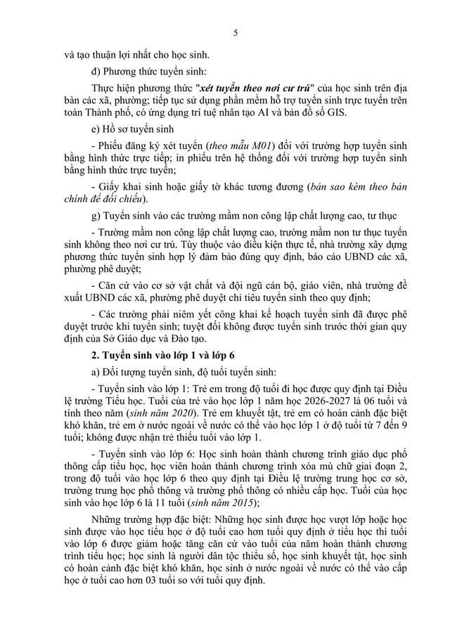 Hướng dẫn tuyển sinh vào các trường mầm non, lớp 1 và lớp 6 của Hà Nội- Ảnh 8.