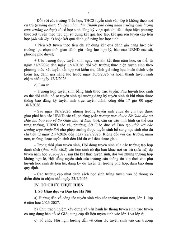 Hướng dẫn tuyển sinh vào các trường mầm non, lớp 1 và lớp 6 của Hà Nội- Ảnh 12.