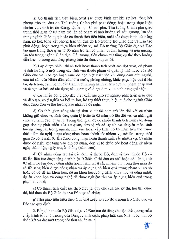 TOÀN VĂN: Thông tư 07/2026/TT-BGDĐT về lĩnh vực thi đua, khen thưởng với ngành Giáo dục- Ảnh 7. TOÀN VĂN: Thông tư 07/2026/TT-BGDĐT về lĩnh vực thi đua, khen thưởng với ngành Giáo dục- Ảnh 7.